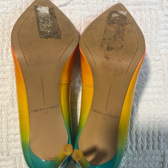 Chelsea & Violet Pink, Yellow, and Green Heels - Picture 4 of 4